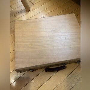 Real wood artist case(bag) with leather handle